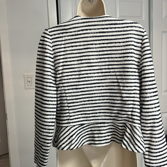 Loft Navy and white striped lightweight blazer. - Picture 3 of 4